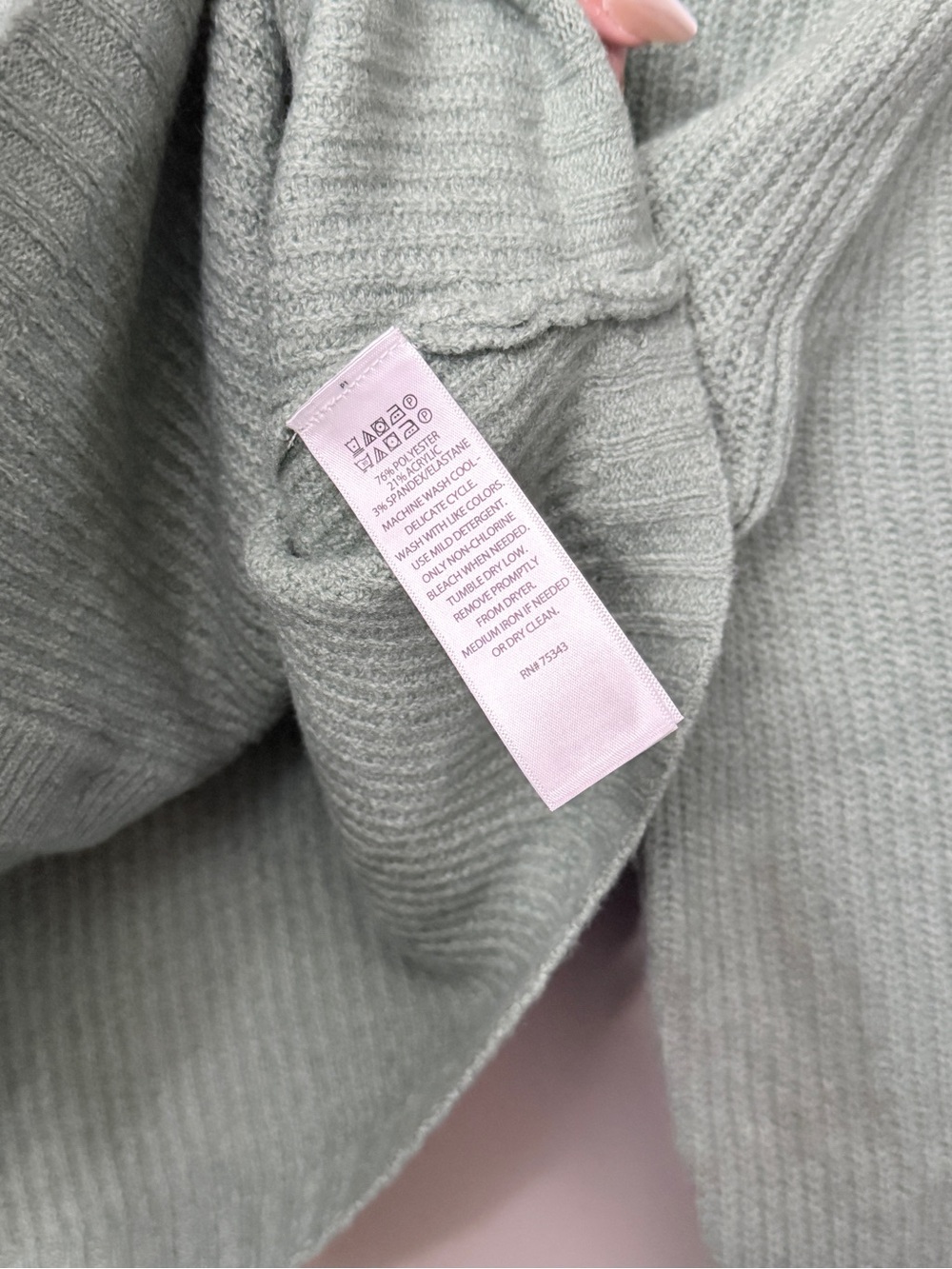 Sincerely Jules Sage Green Ribbed Cropped Cardigan Sweater Size M - Picture 7 of 7